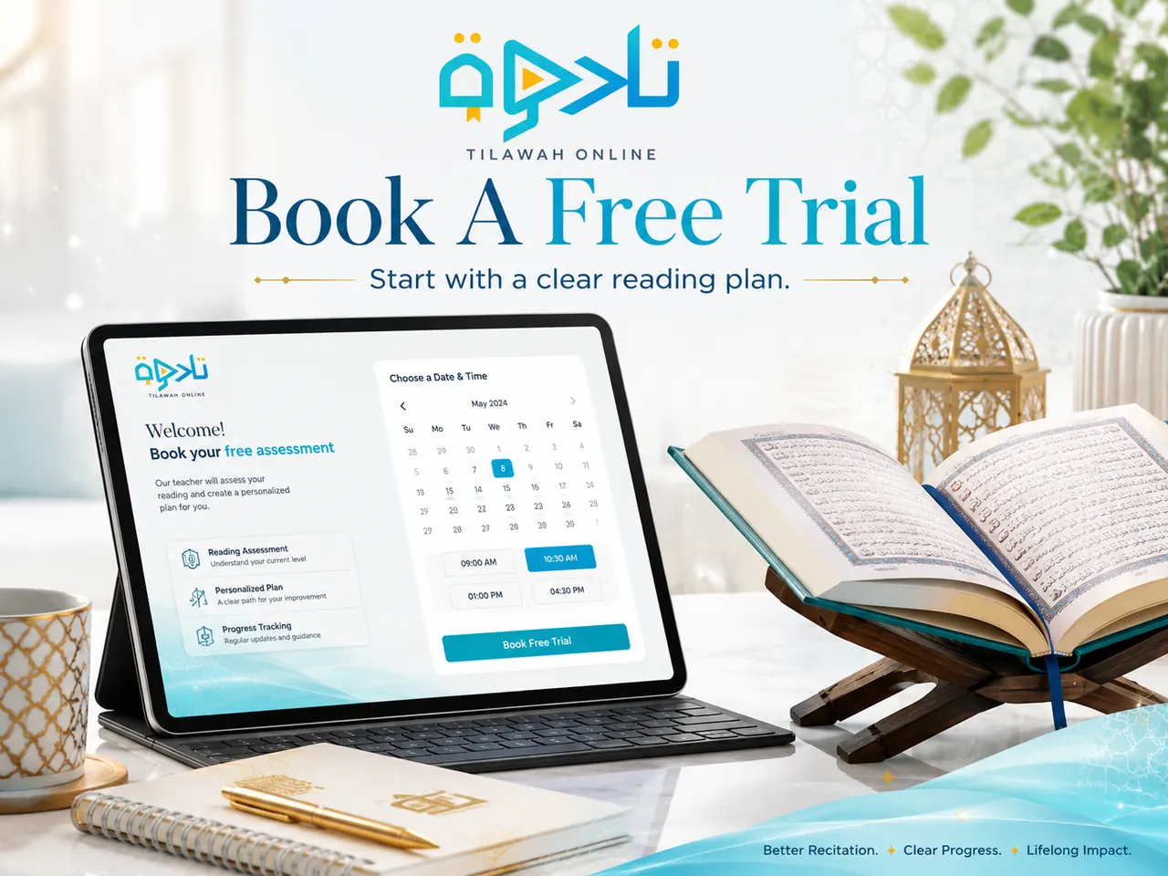 female Quran teacher online home learning routine