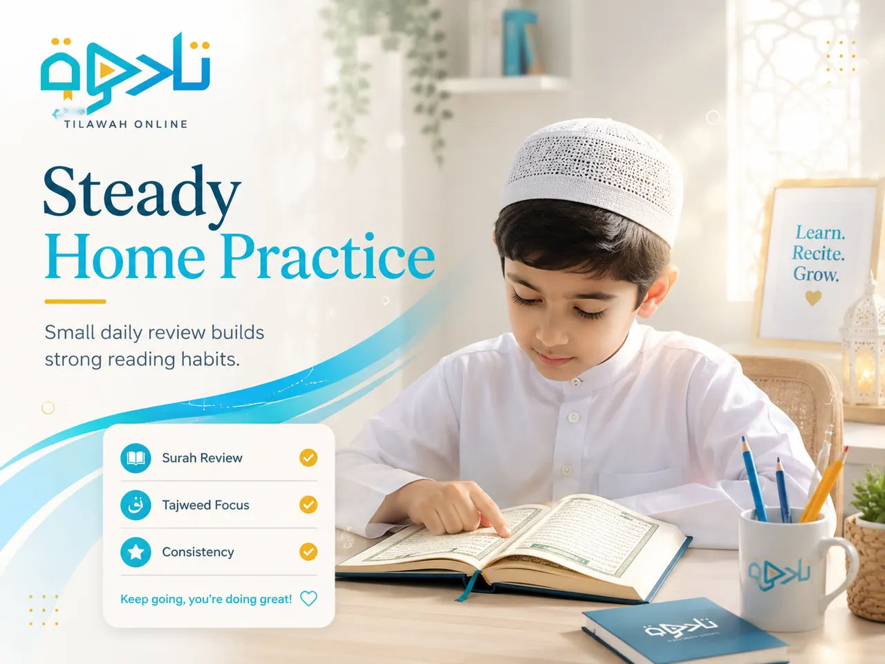 Keep home practice short enough to repeat — practical guidance for Quranic Arabic for beginners