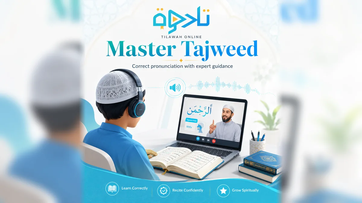 Child learning Quran online with a patient one-to-one Quran teacher